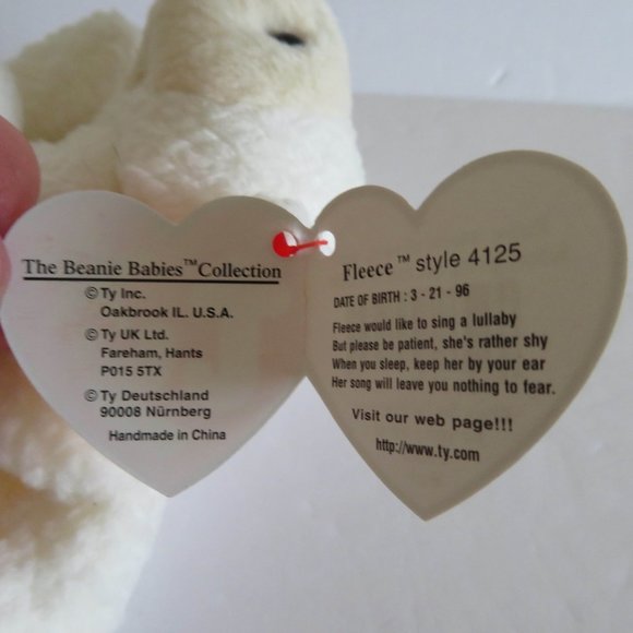 Retired Ty Beanie Baby Fleece (Lamb), NWT - Picture 7 of 8